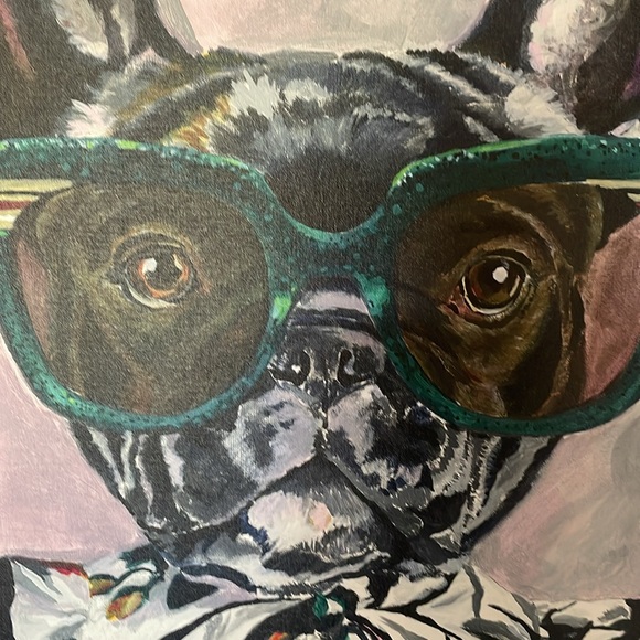 Gucci Frenchie Art Canvas 18 x 26 Like New - Picture 2 of 10